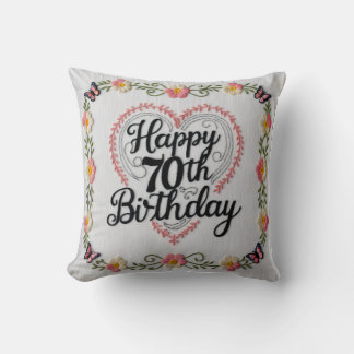 Almofada Vintage Charm 70 Birthday Travesseiro decorativo: