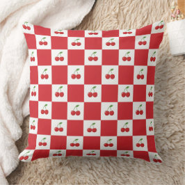 Almofada Vintage Cherry Gingham: Coquette Cottagecore