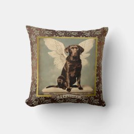 Almofada Vintage Chocolate Labrador Angel Personalizado