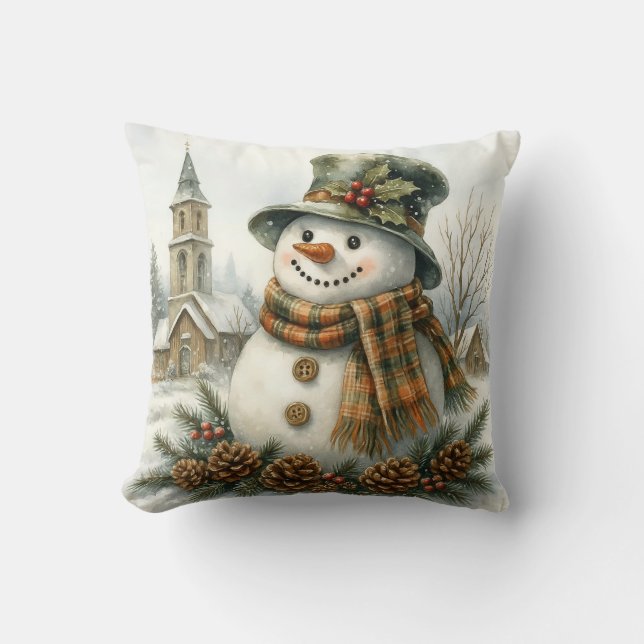 Almofada Vintage Christmas Snowman (Frente)