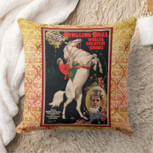 Almofada Vintage Circus Horse Act Poster