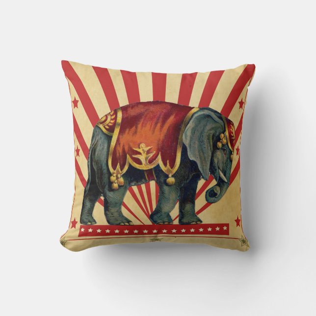 Almofada Vintage Circus Illustration Art Old Antique (Frente)