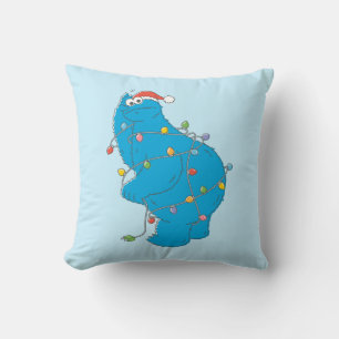 Almofada Vintage Cookie Monster Luzes de Natal