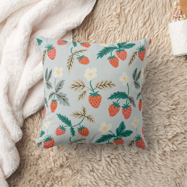Almofada Vintage Cottagecore Strawberry Pattern (Cobertor)