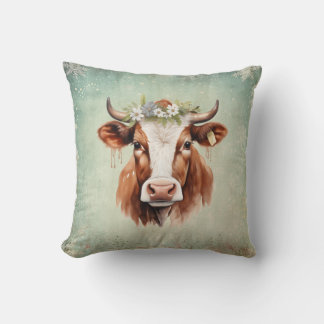 Almofada Vintage country Cow Christmas
