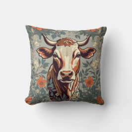 Almofada Vintage Cow William Morris Inspirou Floral