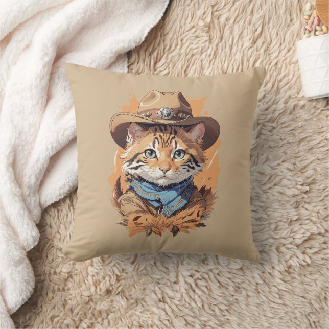 Almofada Vintage Cowboy Kitten Design (Cobertor)