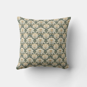 Almofada Vintage Cream Sage Floral Floral Verde