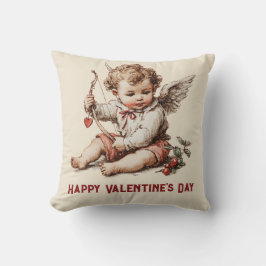 Almofada Vintage Cupid With Heart Bow