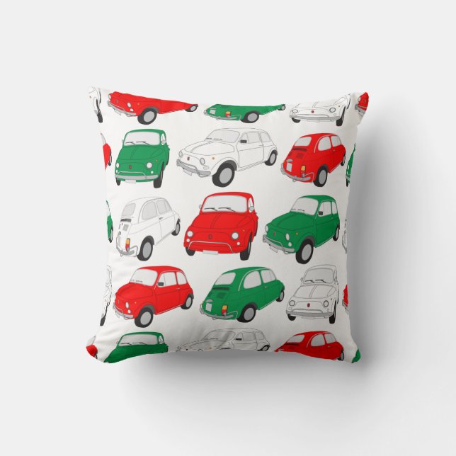 Almofada Vintage - Cushion de Padrão de Carro Italiano (Frente)