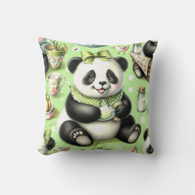 Almofada Vintage Cute Baby Panda (Frente)