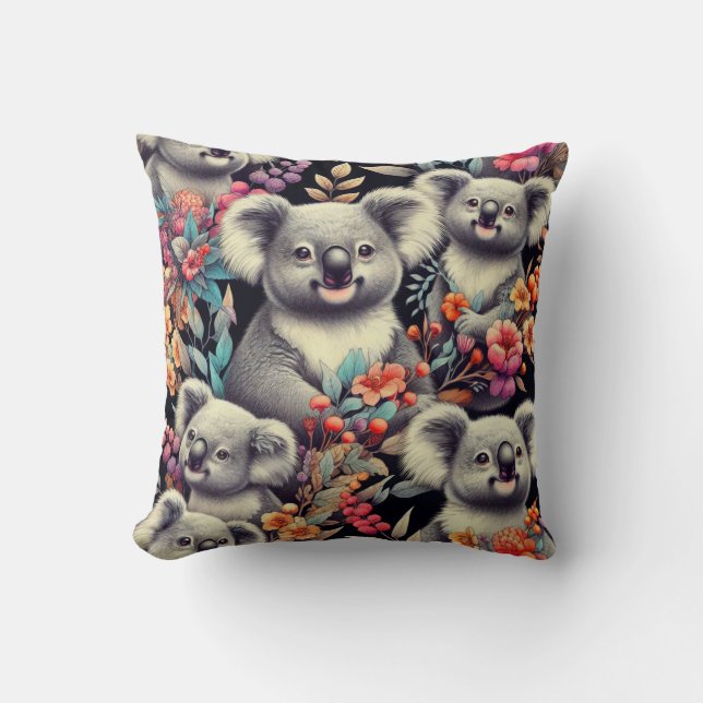 Almofada Vintage Cute Koala Pintura (Frente)