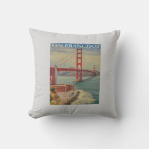 Almofada Vintage da ponte Ouro de São Francisco