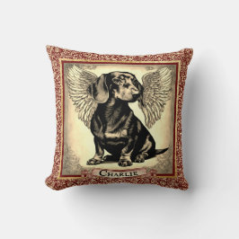 Almofada Vintage Dachshund Angel Personalizado