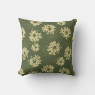 Almofada Vintage do Aquário floral e Reversible da xadrez