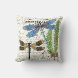 Almofada Vintage Dragonfly Fern Travesseiro decorativo Fran
