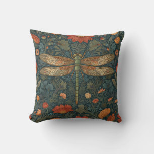 Almofada Vintage dragonfly orange floral verde-floral boho 