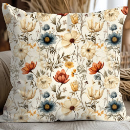 Almofada Vintage Dried Wildflower Navy Terracotta