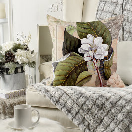 Almofada Vintage Elegant Southern Magnolia Chic