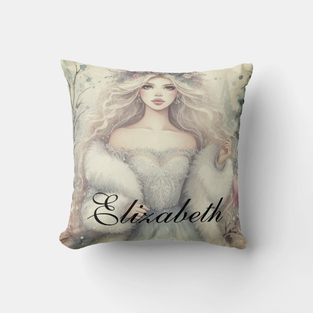 Almofada Vintage Elegant Winter Princess Fairytale (Frente)