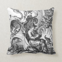 Vintage elegante Toile preto e branco francês