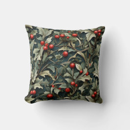 Almofada Vintage English Holly berry botanical