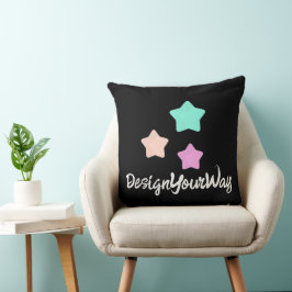 Almofada vintage estrelas retrô personalizadas iniciais pre