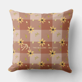 Almofada Vintage farm house floracotta búfalo cheque