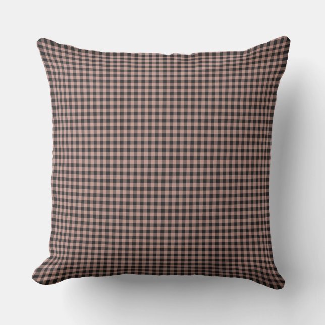 Almofada Vintage Farmhouse Gingham/Brown (Frente)