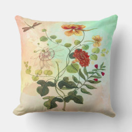 Almofada Vintage Floral Botânica Ilustração Floral Flores A