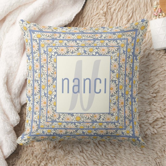 Almofada Vintage Floral Charm Monogramas (Cobertor)