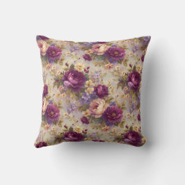 Almofada Vintage Floral Elegante Botânica