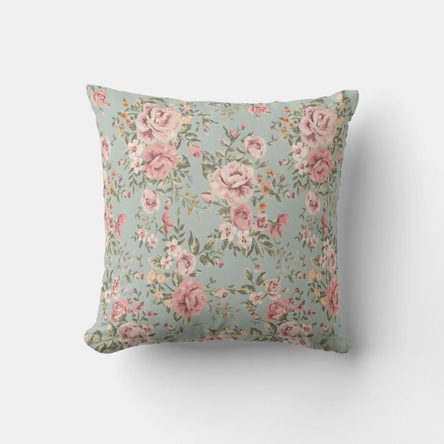 Almofada Vintage Floral Wallpaper (Frente)