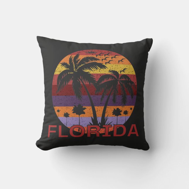 Almofada Vintage Florida USA Summer Beach (Frente)