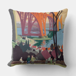 Almofada Vintage Forth Bridge Scotland Travesseiro decorati