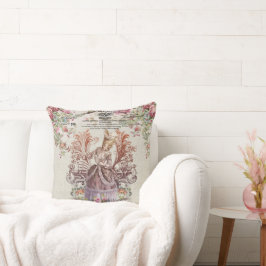 Almofada Vintage francesa Lady com rosas