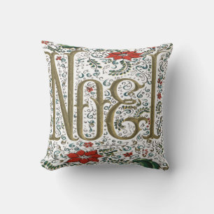 Almofada vintage frenage christmas poinsettia joyeux noel