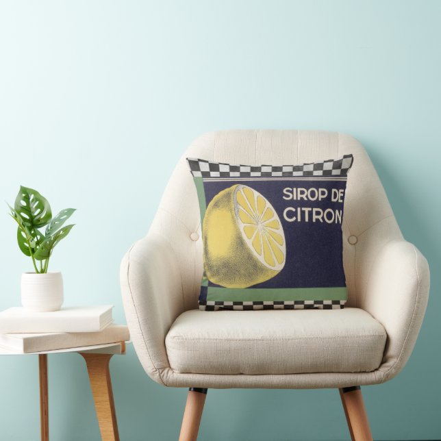 Almofada Vintage French Lemon Syrup (Cadeira)