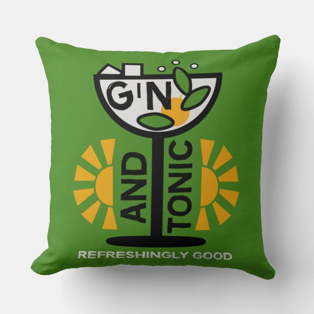 Almofada Vintage Gin E Tonic Art (Frente)