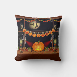 Almofada Vintage Gothic Feliz Celebração de Halloween