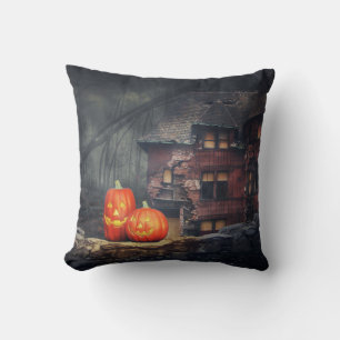 Almofada Vintage Gothic Halloween Pumpkins