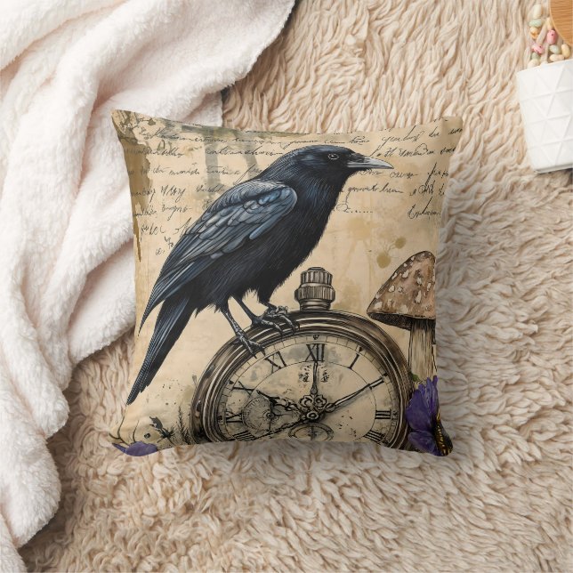 Almofada Vintage Gothic Raven (Cobertor)