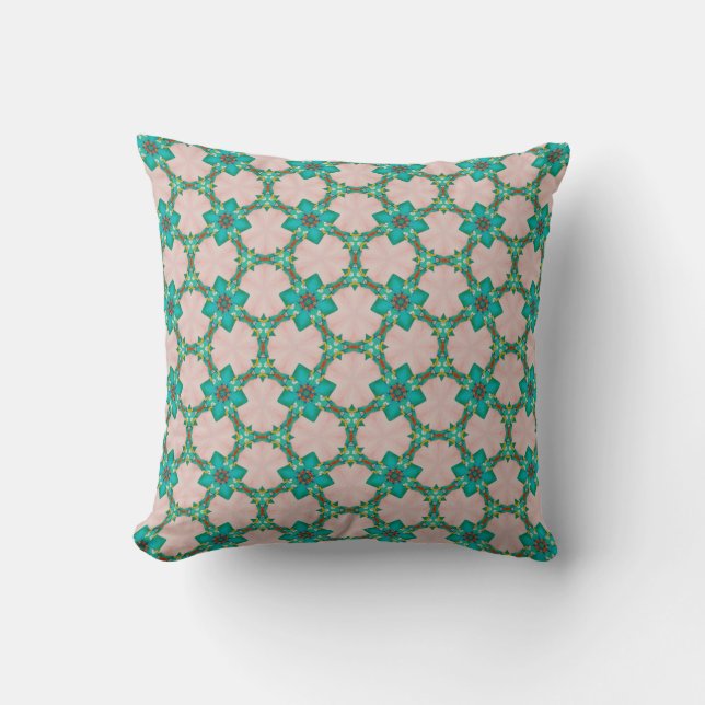 Almofada Vintage Green Flower Pattern Pillow (Frente)