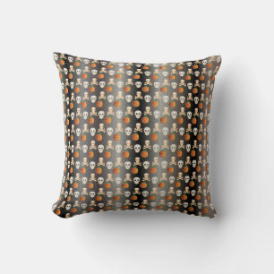 Almofada Vintage Halloween Cross Skull travesseiro
