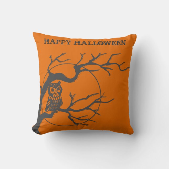 Almofada Vintage Halloween Owl (Frente)