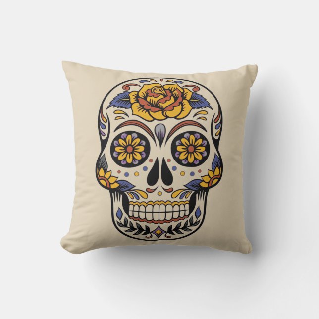 Almofada Vintage Halloween Skull (Frente)