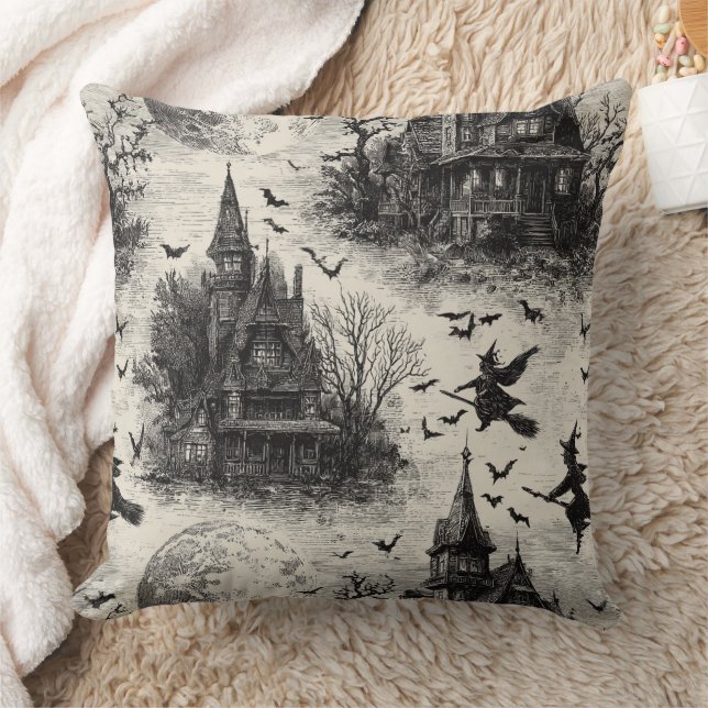 Almofada Vintage Haunted House and Witch Toile Standard (Cobertor)