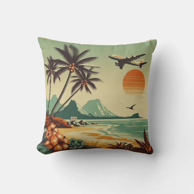 Almofada Vintage Hawaii/Tropical (Frente)
