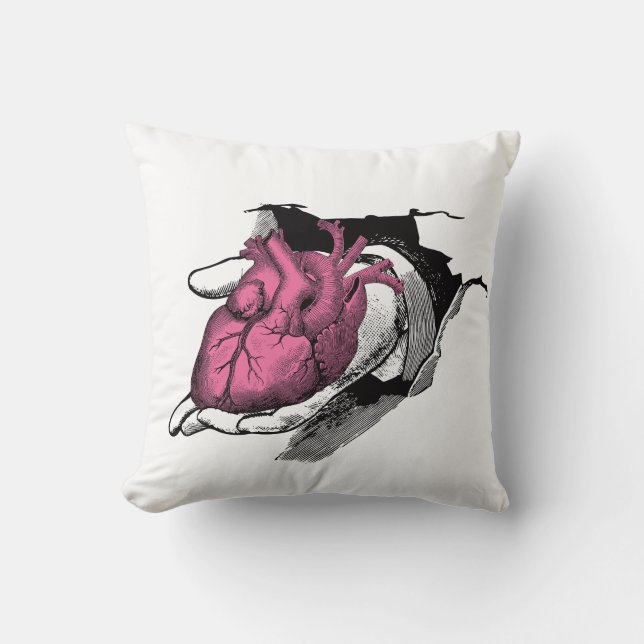 Almofada Vintage Heart On Hand Through Crack (Frente)