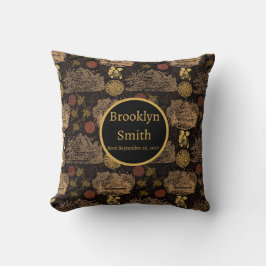 Almofada Vintage Honeycomb Bee Black Nursery